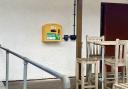 The new emergency defibrillator at Coniston Sports and Social Centre