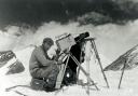 Captain Noel kinematographing the ascent of Mt. Everest from the Chang La