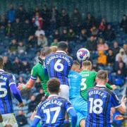The headed shot that gave Barrow their equaliser but Rochdale went on to a 2-1 win. Pictures: Ian Charles | MI News