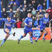 OVER IT GOES: Jamie Dallimore kicks a penalty for Barrow Raiders Picture: Donna Clifford