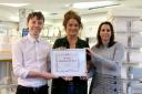 EXPRESSIONS: Angela Harrison, manager and Claire Marshall, piercer being presented with Trader of the Week