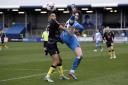 Barrow’s Cole Stockton in action against Harrogate Town