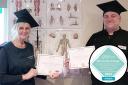 (left to right) Wendy Richardson and Nathaniel Welham after completing a level 4 massage degree.