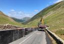 Contractors working on the Kirkstone Pass road safety improvement scheme earlier this year