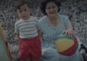 Dave Myers with his mum at the beach as a child
