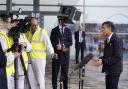 Prime Minister Rishi Sunak doing media interviews during a visit to an engineering firm in Barrow-in-Furness, in Cumbria. The PM has touted a new fund backed by 20 million in public money to secure the future of the UK's nuclear industry with a