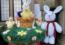 The Easter-themed post box topper that appeared outside Millom Post Office