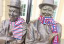 Joey made scarves for Laurel and Hardy