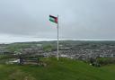 The Palestinian flag that was flying over Hoad Holl