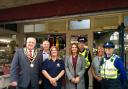 SPECIAL THANKS: Members of Ulverston Community Enterprises with the town's mayor Dave Webster and members of the Ulverston Neighbourhood Policing Team at he opening of Ulverston's new police station.