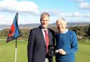 Terry Rhodes (right) and Ulverston Golf Club captain Neil Bremner
