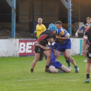 FORCED BACK: Ulverston A defended manfully throughout, but were eventually outgunned by Dalton at Craven Park