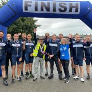 Ørsted cyclists and fundraisers at the Tour de Furness finish line
