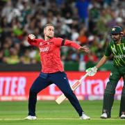 Liam Livingstone in T20 action for England