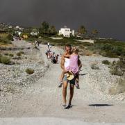 The scene in Rhodes as wildfires sweep the island