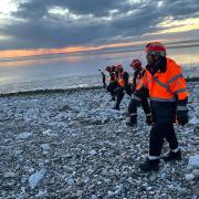 Bay Search and Rescue members combing the beaches last weekend