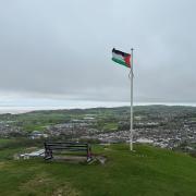 The Palestinian flag that was flying over Hoad Holl