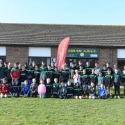 HAVING A SUPER TIME: Participants at the Wigan Warriors Community Foundation training camp which was held at Askam's Fallowfield Park last Thursday 											All pictures: Leanne Bolger