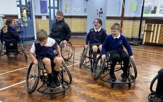 Pupils from Cambridge Primary School in Barrow enjoyed a taster wheelchair basketball session with Carlisle-based Nat Pattinson