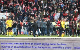 Celebrations after Doncaster Rovers scored against Barrow made one supporter's Apple Watch call the police - thinking they had been in an accident