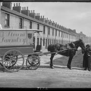 A Barrow Steam Laundry Van in 1918  near Scott Street and Slater Street