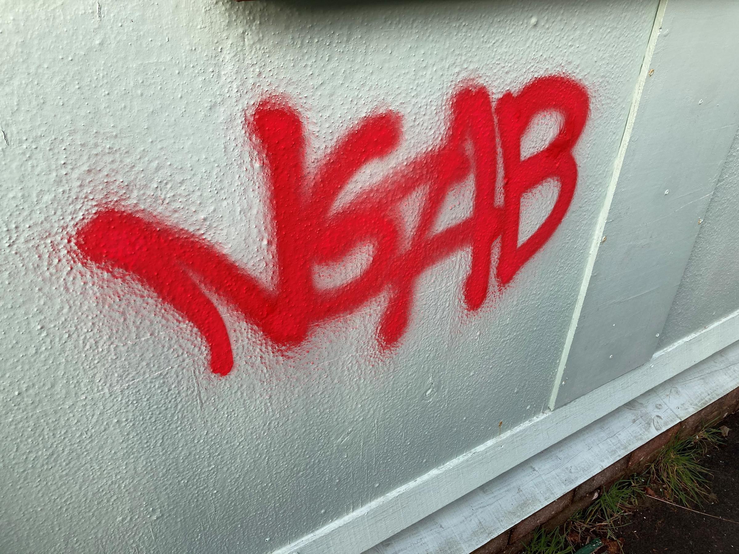VANDALISM: Graffiti at North Scale Community Centre