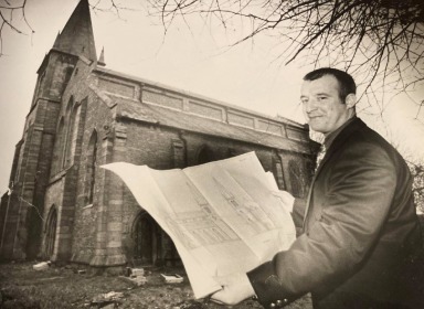 CONVERT: John Asplin pictured outside the church he would later convert 
