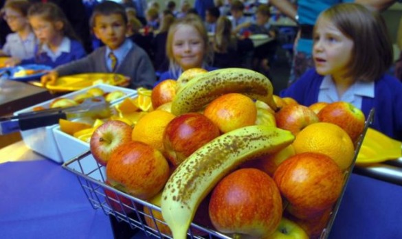 DINING: Youngsters at Chetwynde School, Barrow, picking healthy options from the award-wining catering team in 2008 