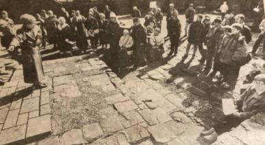 FOLLOW: Alice Leach heading a guided walk through Furness Abbey pictured in 1994