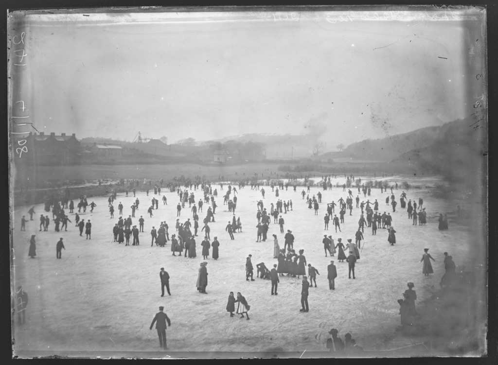 ICE SKATE: Skating at Thwaite Flat by Edward and Raymond Sankey © Sankey Family Photography Collection. Courtesy of a Private Collector