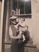 HAPPY: Elaine Raven as a child with her grandfather
