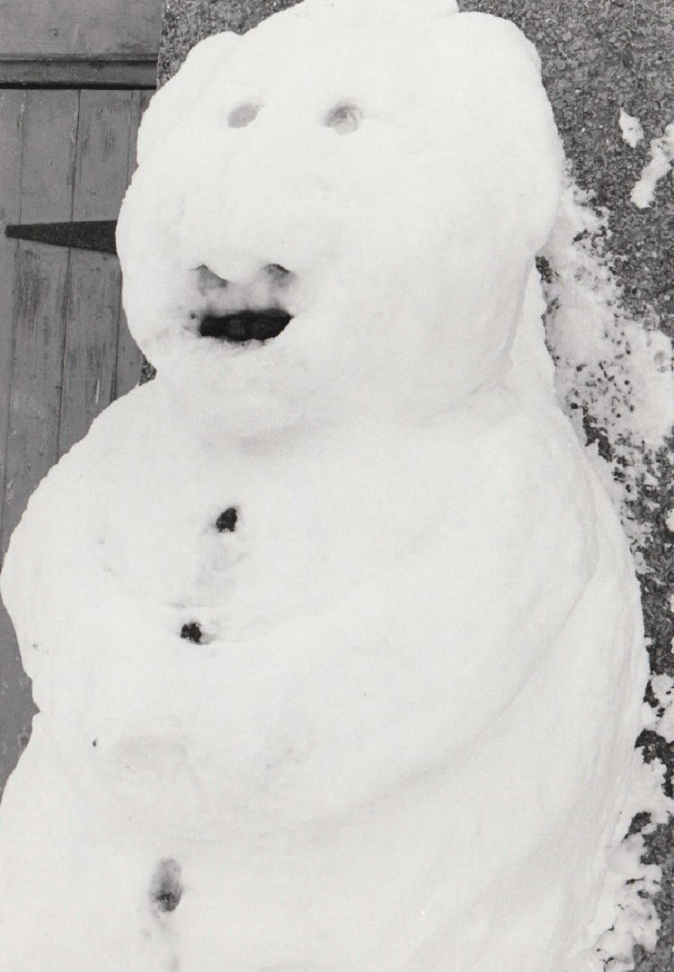 COLD: A snow man at The Gill in Ulverston in February 1996