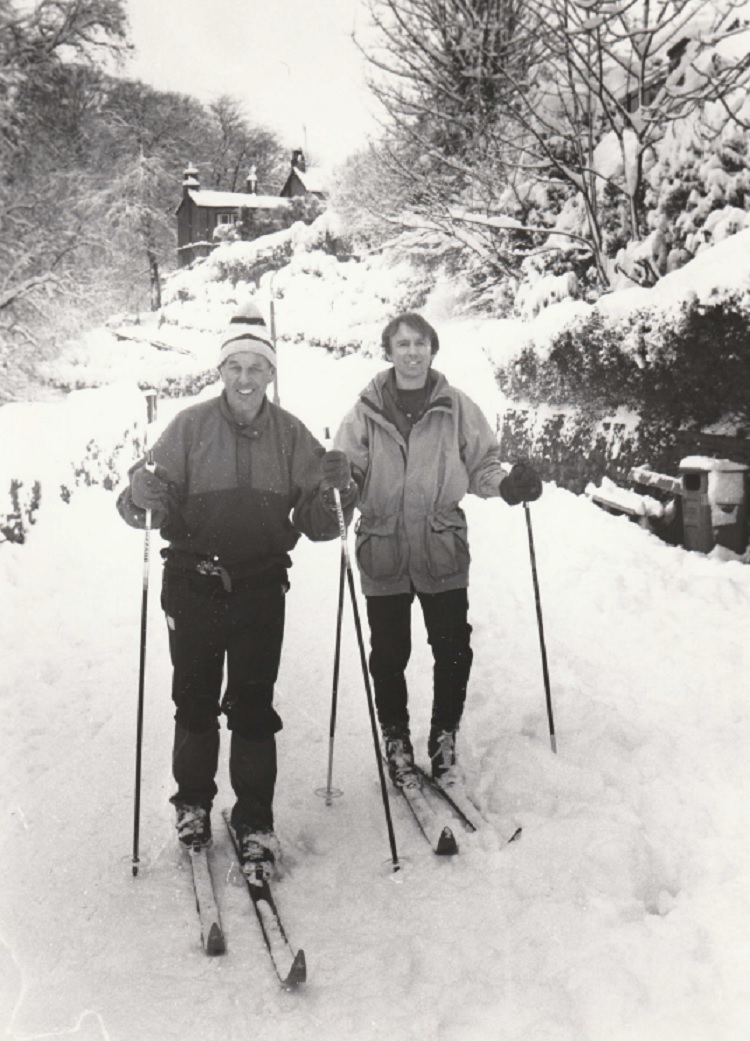 SKI: A father and son from Croftlands skiing down the lane into The Gill, Ulverston, in February 1996