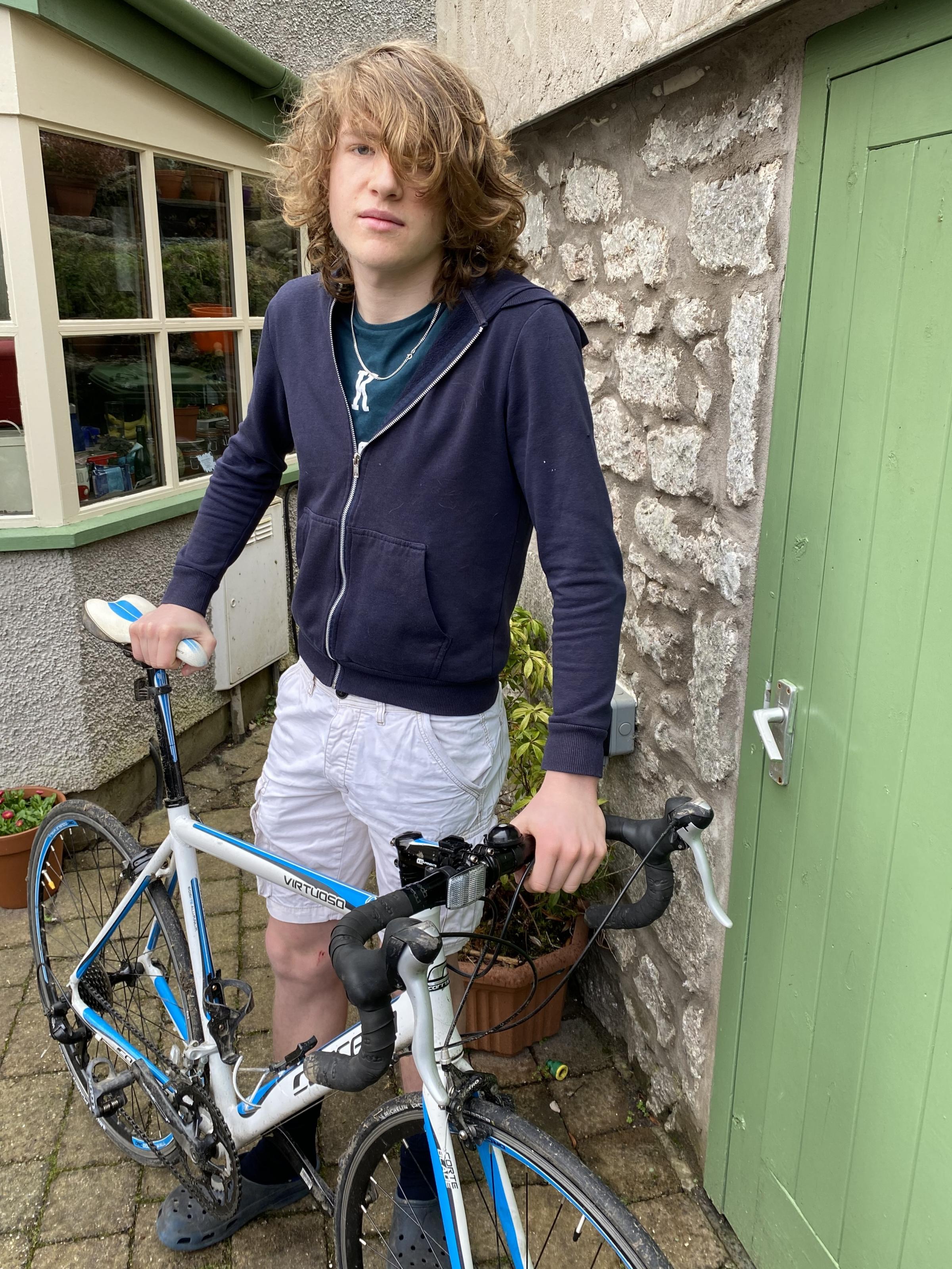 CONCERN: Toby Wheatcroft, 15, was injured while riding his bike after hitting a pothole