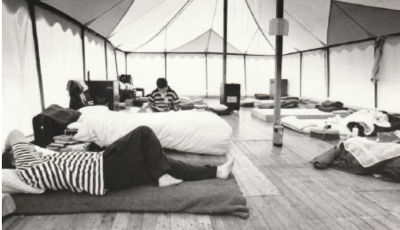 BED: Some of the sleeping quarters during the festival in 1994 which accommodated the influx of visitors