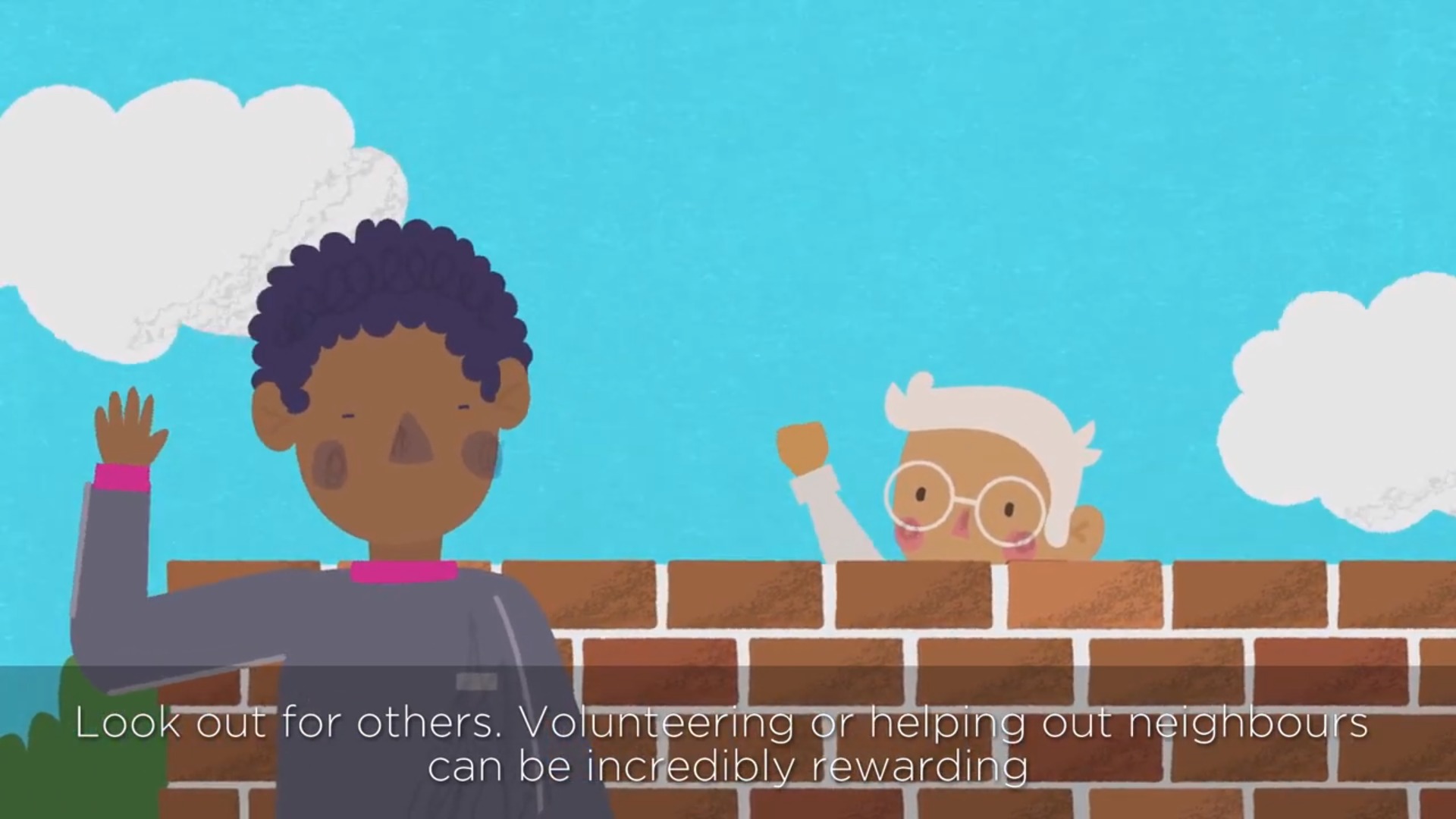 HELP: Video grab from one of Every Life Matters animations Look after yourself