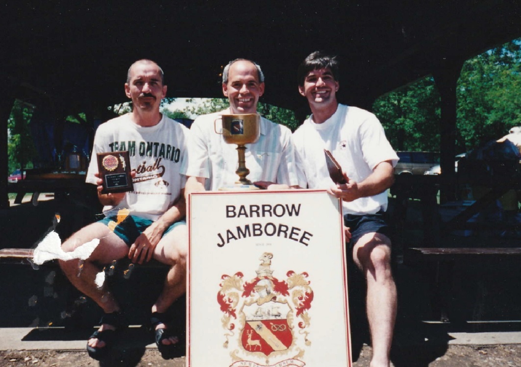 SMILES: Terry, Steve and Tony Roberts, team darts winners at the 41st Jamboree in 1998