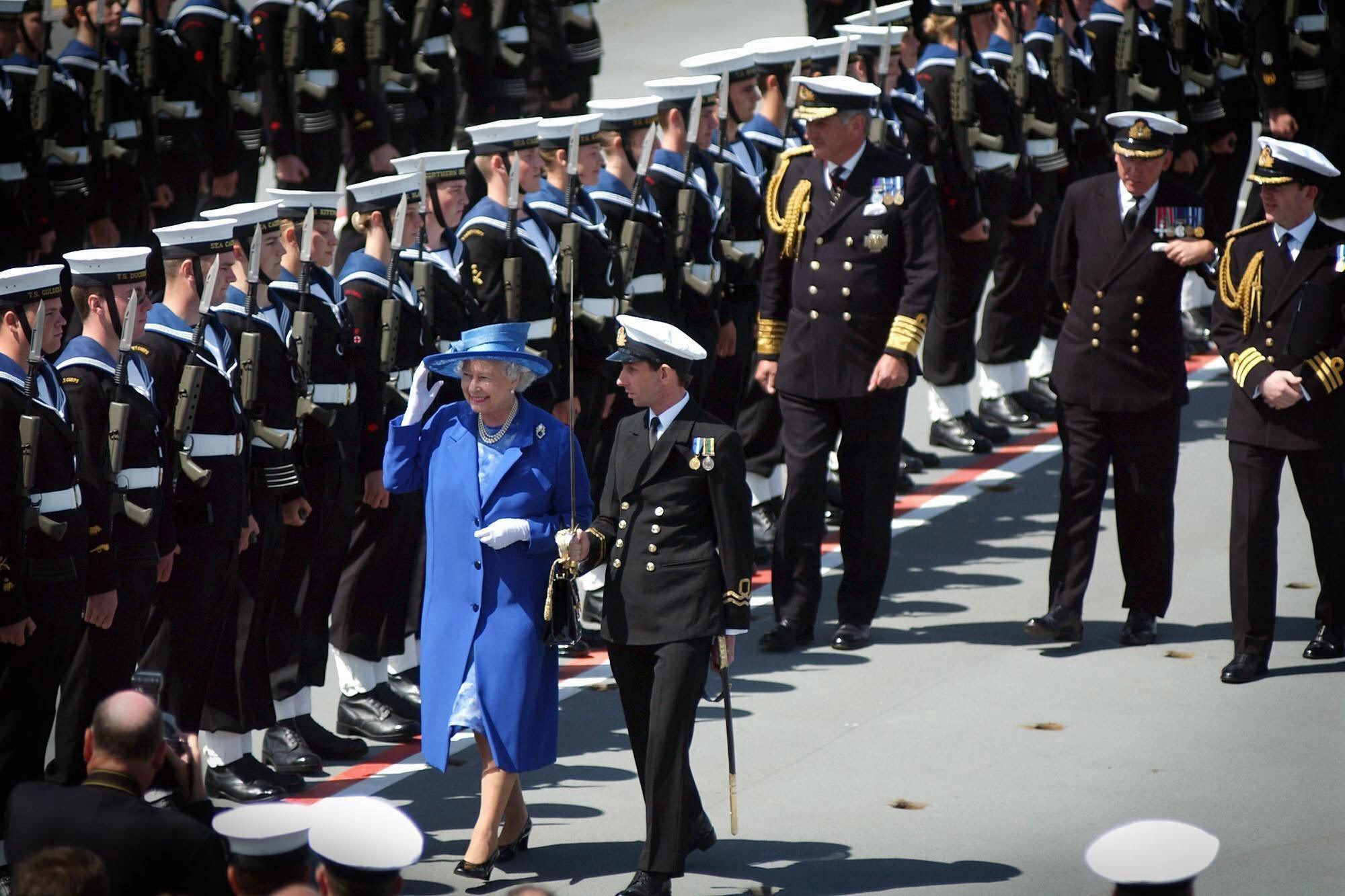 ROYAL: Queen Elizabeth II during a visit to HMS Albion Picture:Dave Gallagher/Royal Navy/PA.