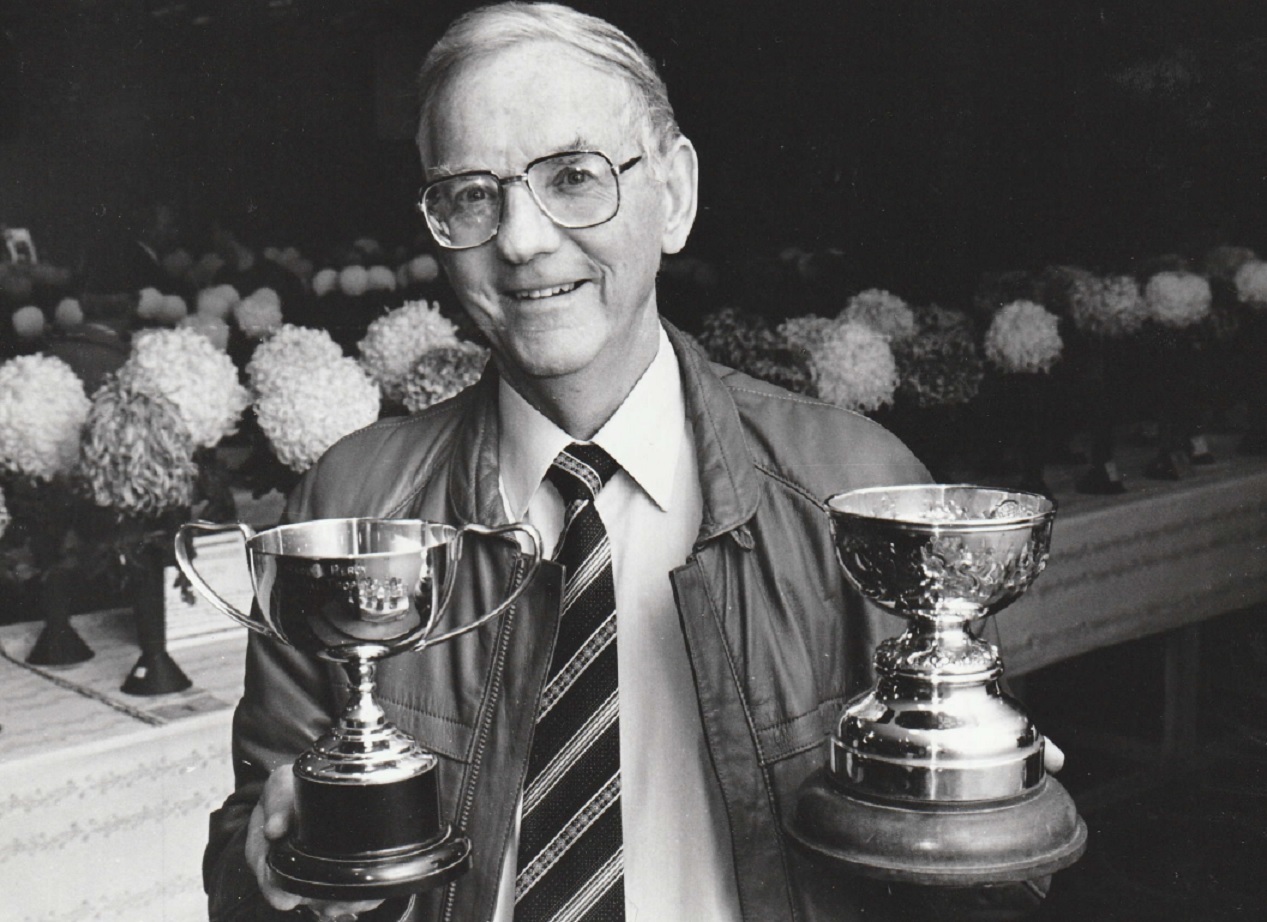 GLORY: Maurice Wall with his two trophies in 1987 as a successful show saw him snap up silverware to be proud of