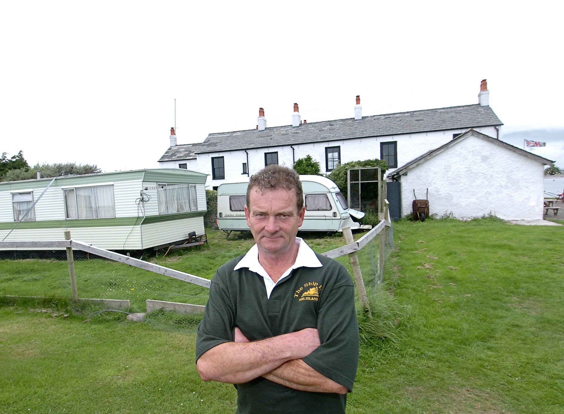 LEAVING: Landlord and King of Piel Steve Chattaway, outside the Ship Inn where funding for renovation of the pub and surrounding grounds of £160,000 was been pulled by Barrow Borough Council, leaving Mr Chattaway and his family living in a caravan