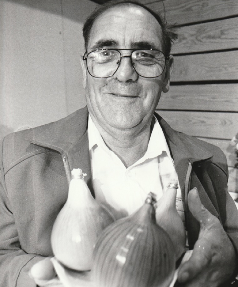 WINNING: Bob Burrow won first prize in the Tommy Garnett class for onions