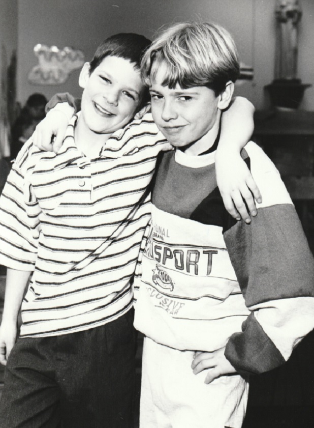 KIDS: Ten-year-old models Craig and Lee at the St Pius X School fashion show in 1995