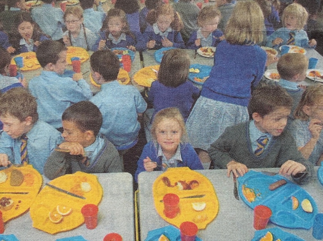 HAPPY: Pupils enjoying their lunch at Chetwynde School in 2008