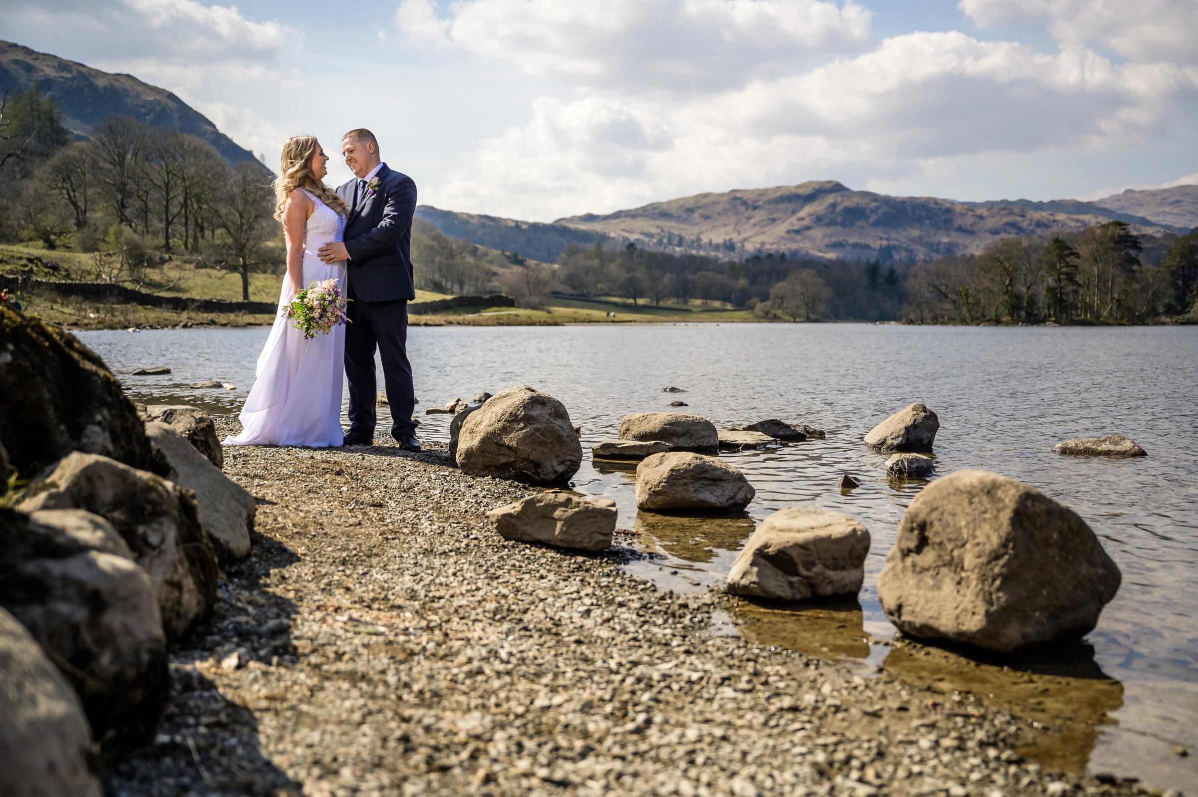 IDYLLIC: The newlyweds walked down the aisle at the Cote How Lake District Weddings