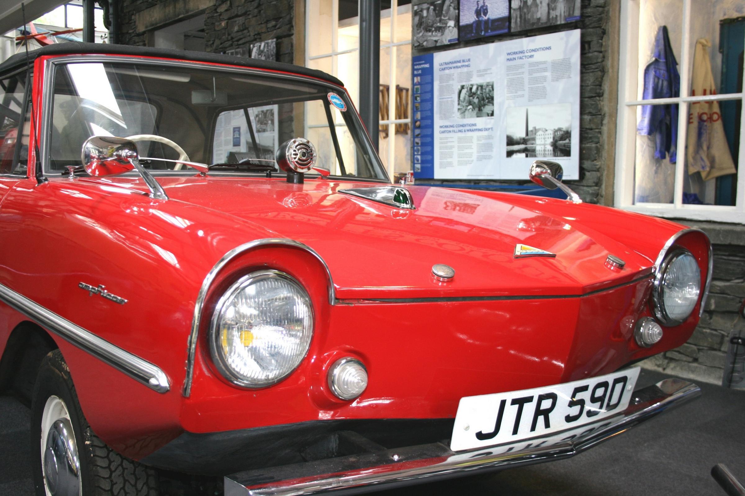 CAR: A picture of the Amphicar at the museum 