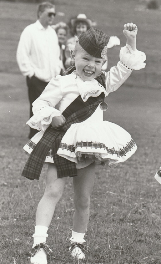 Three-year-old Stephanie Callister at Allithwaite Carnival in 1991