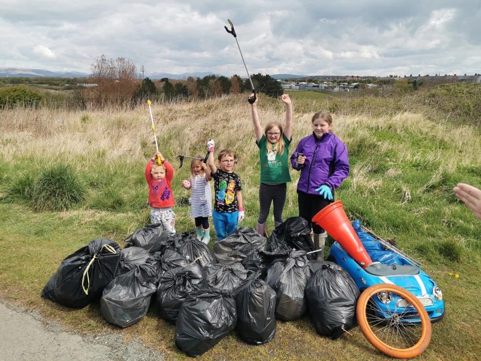 TEAM WORK: The Blackburn Family collected 18 bags of rubbish on Saturday from Walney Park