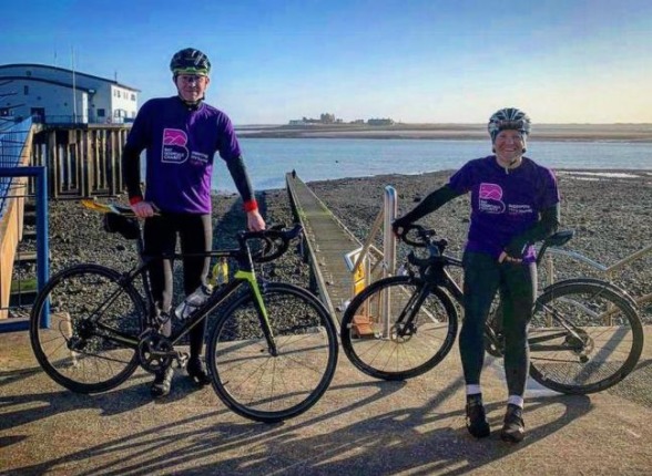FUNDRAISER: Darryl Dixon pictured in March during an earlier 160 mile a day challenge for the NHS
