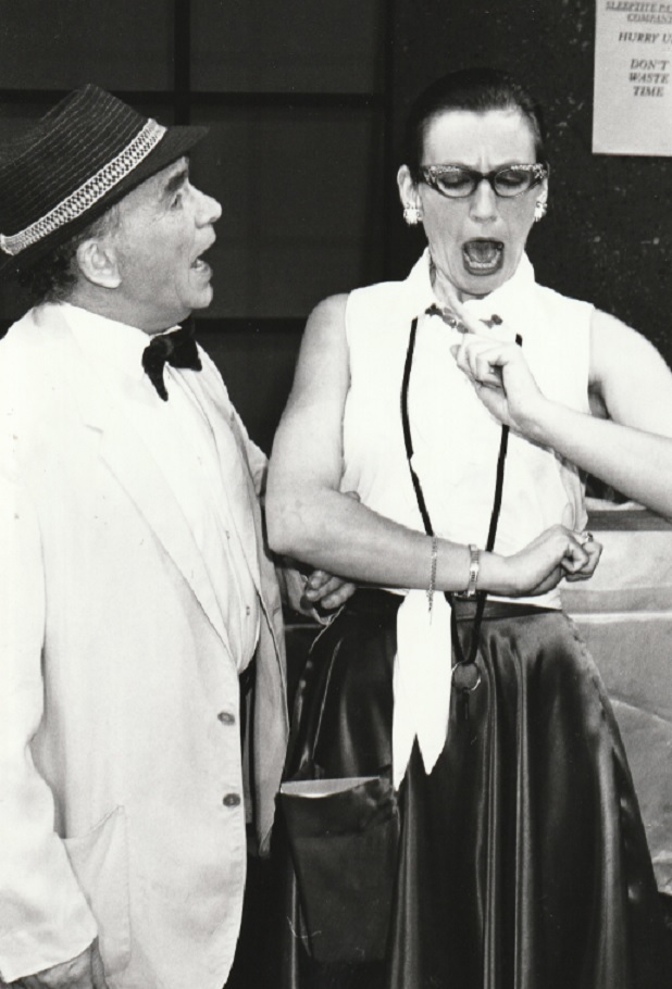 ACTORS: Bill Calvert at Hines and Kay Charnley as Gladys in The Pajama Game in 1993