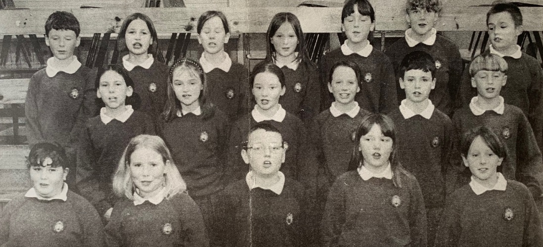 Pupils at St Pius X School in 1999, the year it celebrated its 25th anniversary